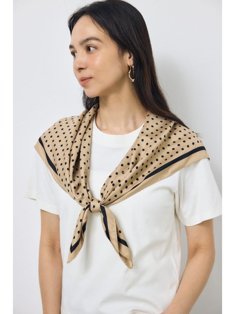 美品】 45R ストール マフラー ウール シルク ドット 水玉 染め