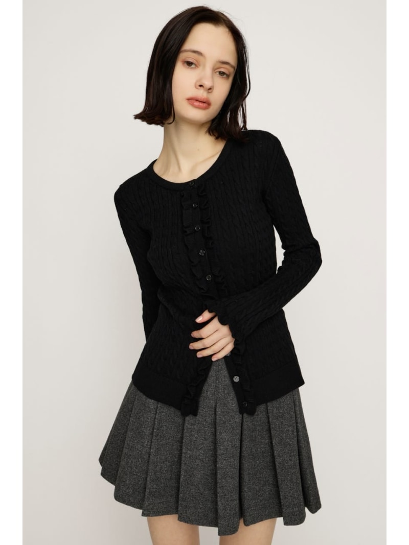 Rakuten - 【SALE／30%OFF】FRONT FRILL KNIT トップス SLY スライ トップス ニット グレー ブラック【RBA_E】【送料無料】[Rakuten Fashion]