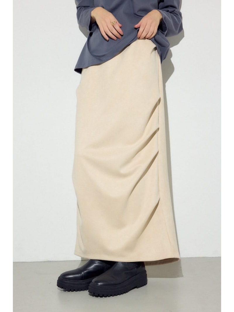 樂天商城 - 【SALE／50%OFF】フェイクスエードタックスカート AZUL BY MOUSSY アズールバイマウジー スカート ロング・マキシスカート ブラウン ベージュ【RBA_E】[Rakuten Fashion]