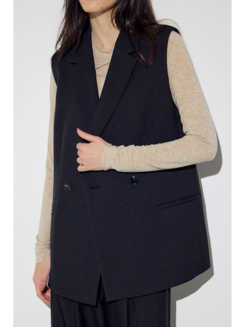 テーラードジレ AZUL BY MOUSSY アズールバイマウジー トップス ベスト・ジレ グレー ベージュ ブラック【送料無料】[Rakuten Fashio...