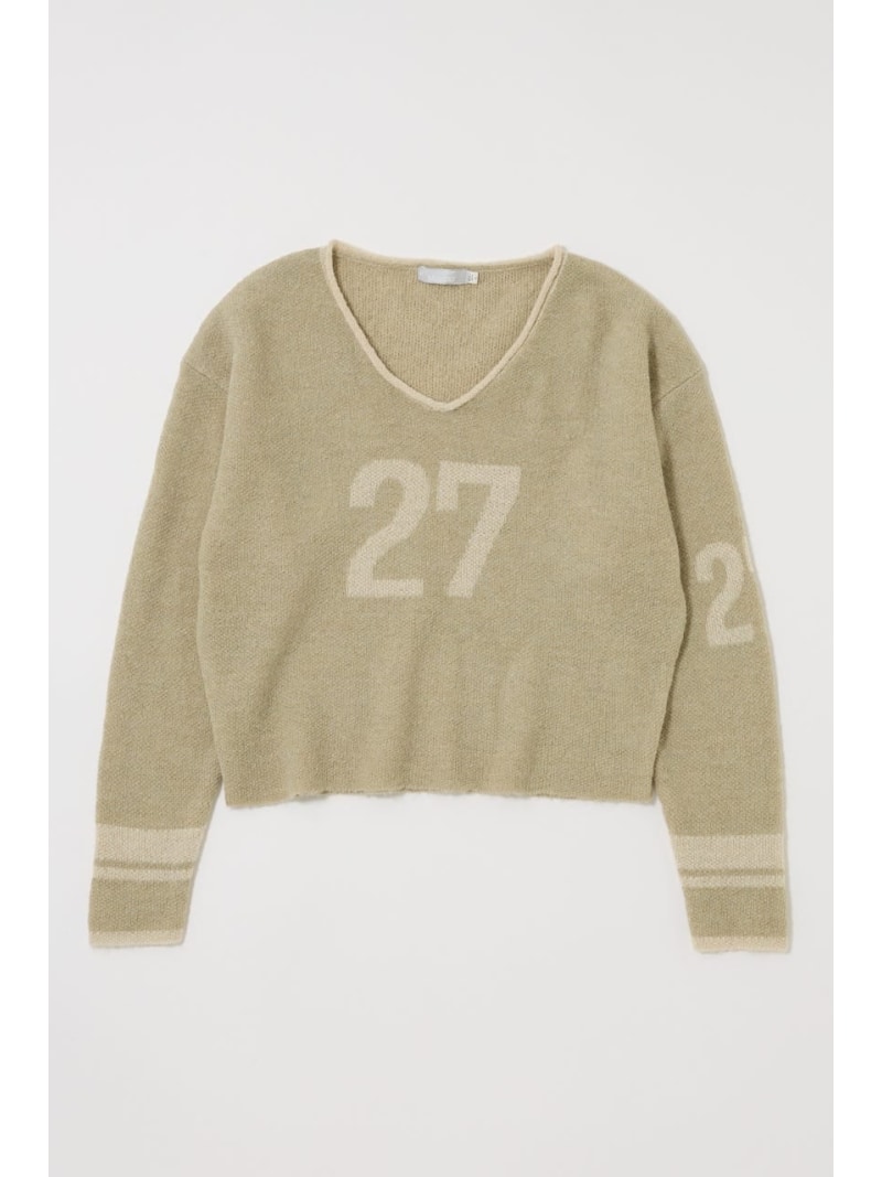 Rakuten - 【SALE／50%OFF】SHAGGY NUMBERING セーター MOUSSY マウジー トップス ニット ベージュ ネイビー【RBA_E】【送料無料】[Rakuten Fashion]