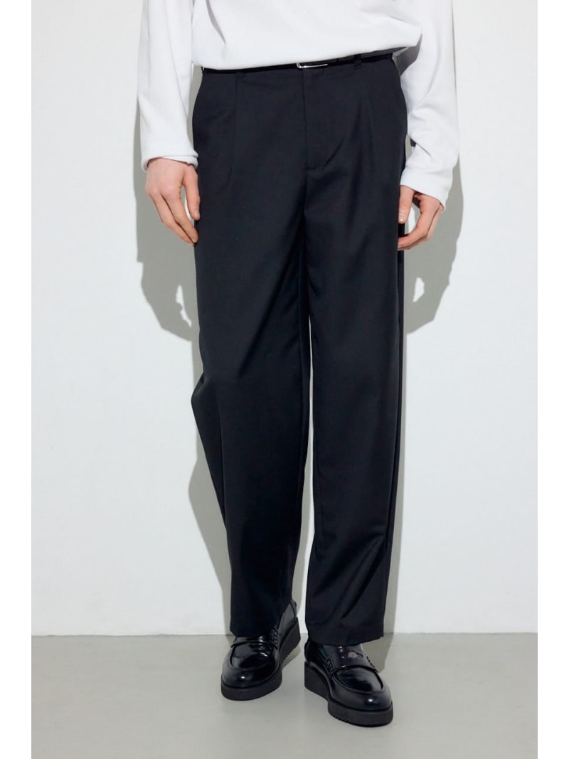 ワンタックワイドスラックス AZUL BY MOUSSY アズールバイマウジー パンツ その他のパンツ ブラック ネイビー【送料無料】[Rakuten Fashion]