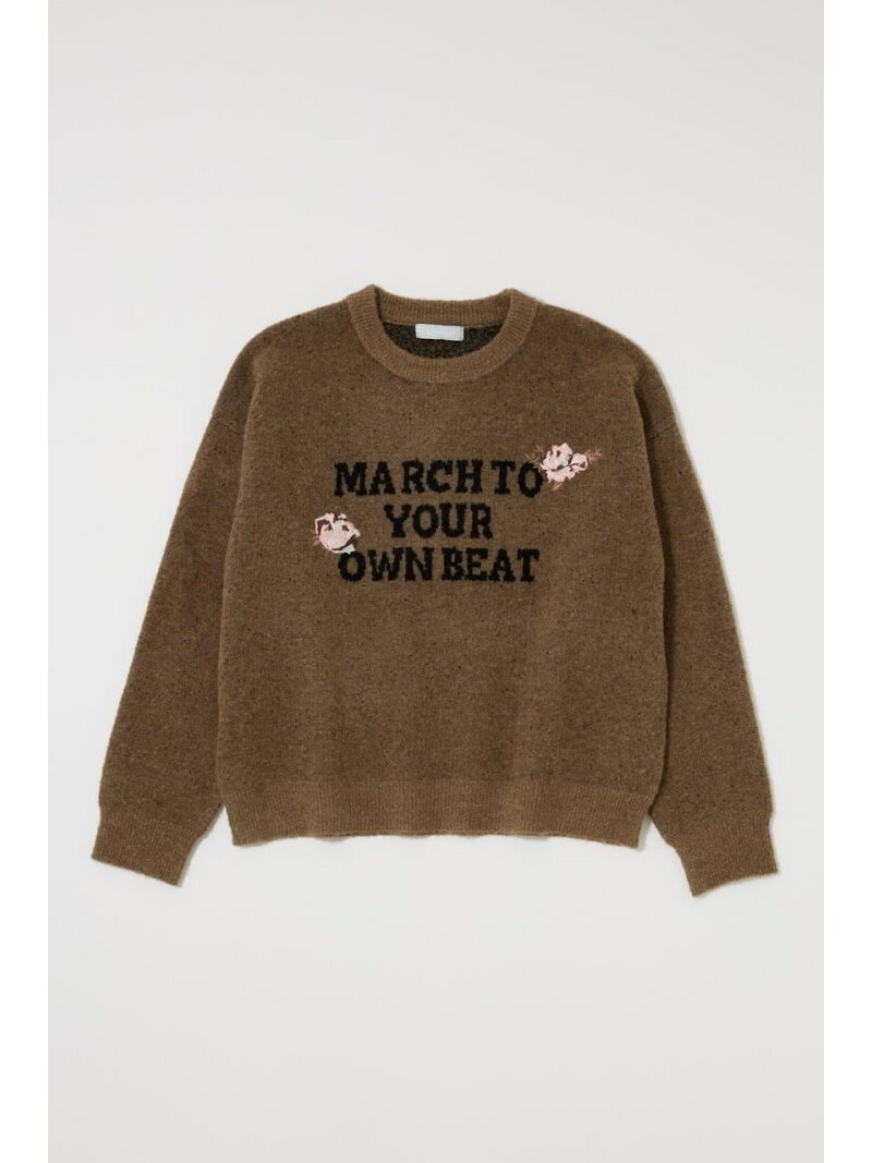 Rakuten - 【SALE／50%OFF】FLORAL PATCH JACQUARD セーター MOUSSY マウジー トップス ニット ブラウン グレー【RBA_E】【送料無料】[Rakuten Fashion]