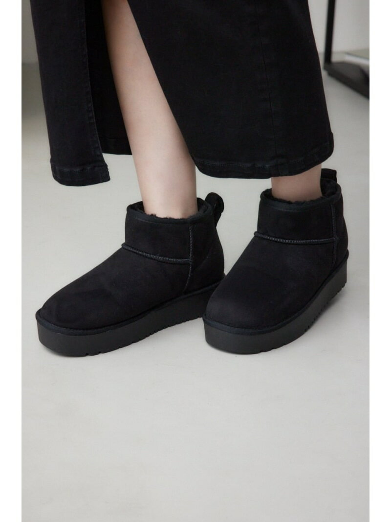 厚底ムートンショートブーツ AZUL BY MOUSSY アズールバイマウジー シューズ・靴 ブーツ ホワイト ブラック ブラウン【送料無料】[Rakuten Fashion]