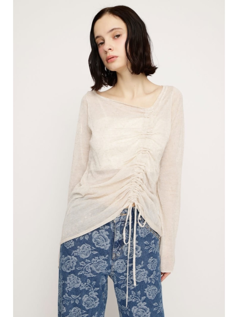 【SALE／20%OFF】SHEER KNIT トップス SLY スライ トップス ニット ブラック イエロー ブラウン【RBA_E】【送料無料】[Rakuten Fashion]