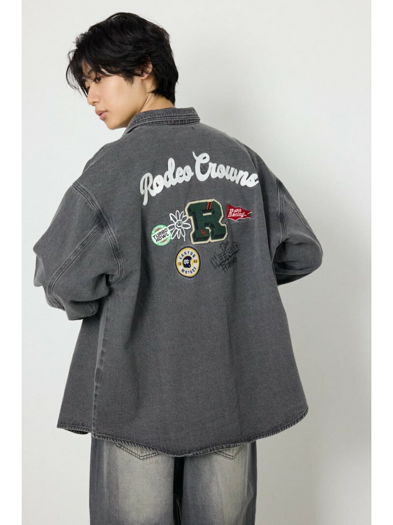 Rakuten - 【SALE／40%OFF】バラエティーデニムシャツ RODEO CROWNS WIDE BOWL ロデオクラウンズワイドボウル トップス シャツ・ブラウス ブラック【RBA_E】【送料無料】[Rakuten Fashion]