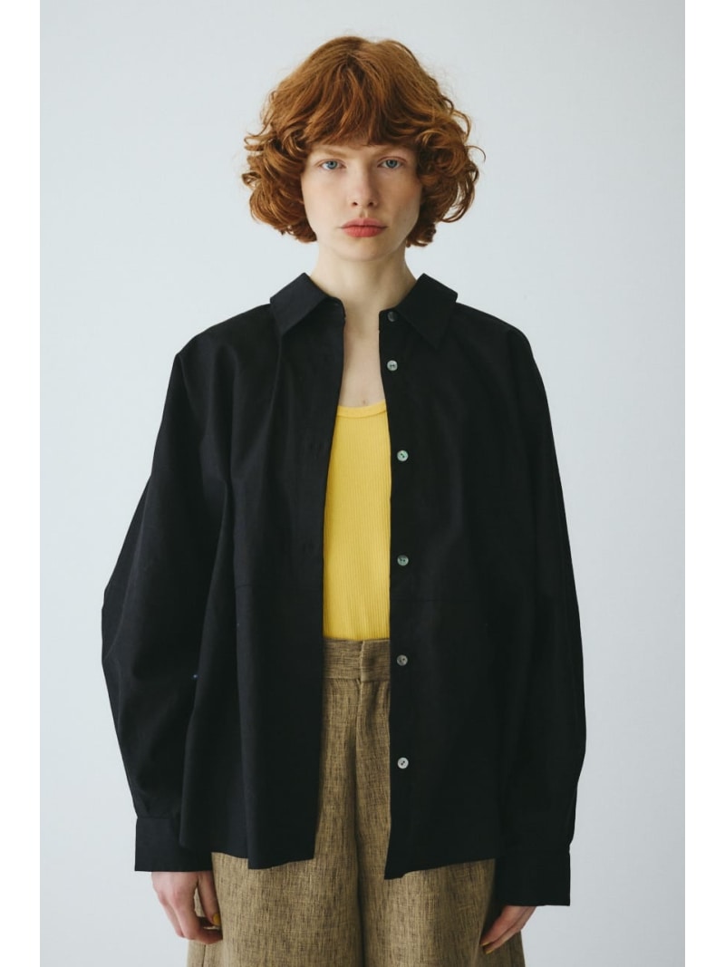 Rakuten - Back shirring shirt HeRIN.CYE ヘリンドットサイ トップス シャツ・ブラウス ブラック ベージュ【送料無料】[Rakuten Fashion]