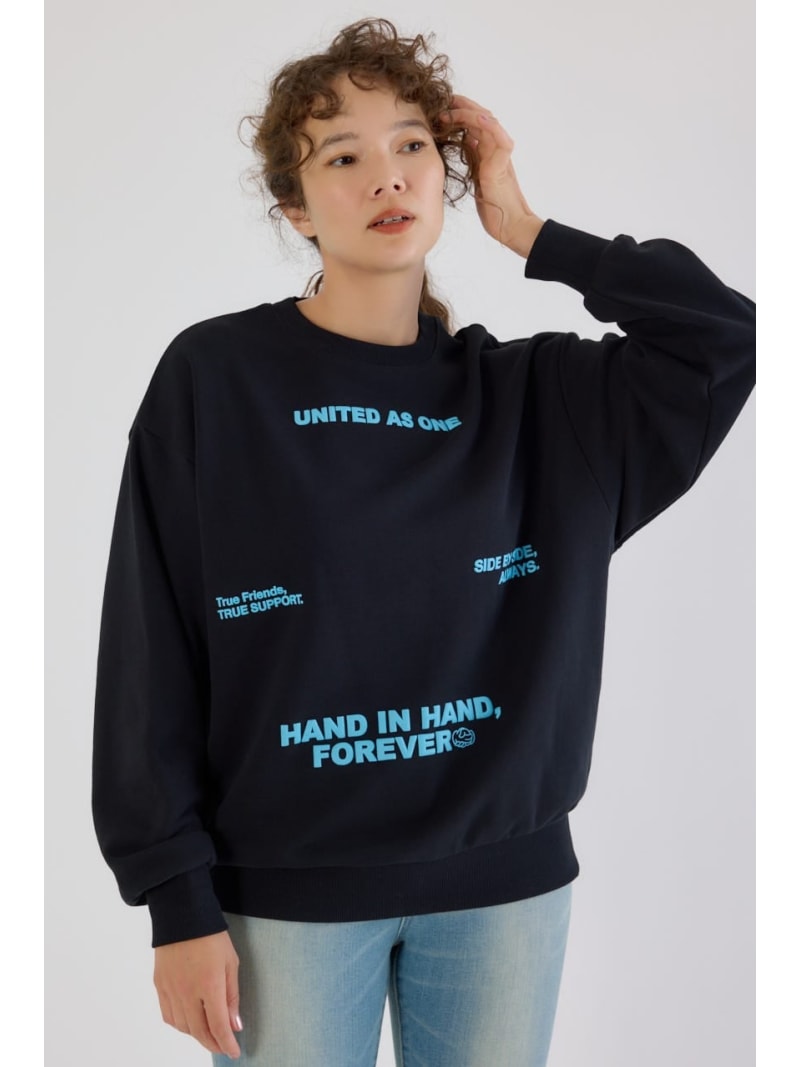 Rakuten - 【SALE／50%OFF】メッセージスウェットトップス RODEO CROWNS WIDE BOWL ロデオクラウンズワイドボウル トップス カットソー・Tシャツ ブラック【RBA_E】[Rakuten Fashion]
