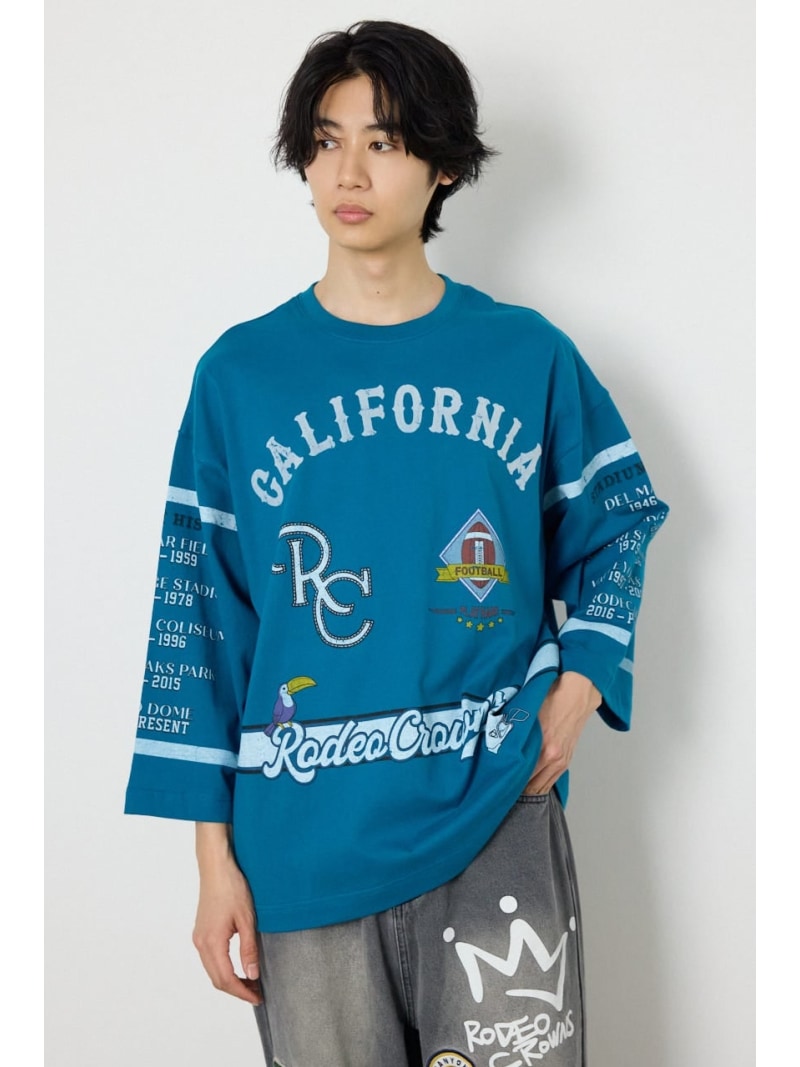 【SALE／30%OFF】footballトップス RODEO CROWNS WIDE BOWL ロデオクラウンズワイドボウル トップス カットソー・Tシャツ グレー【RBA_E】[Rakuten Fashion]