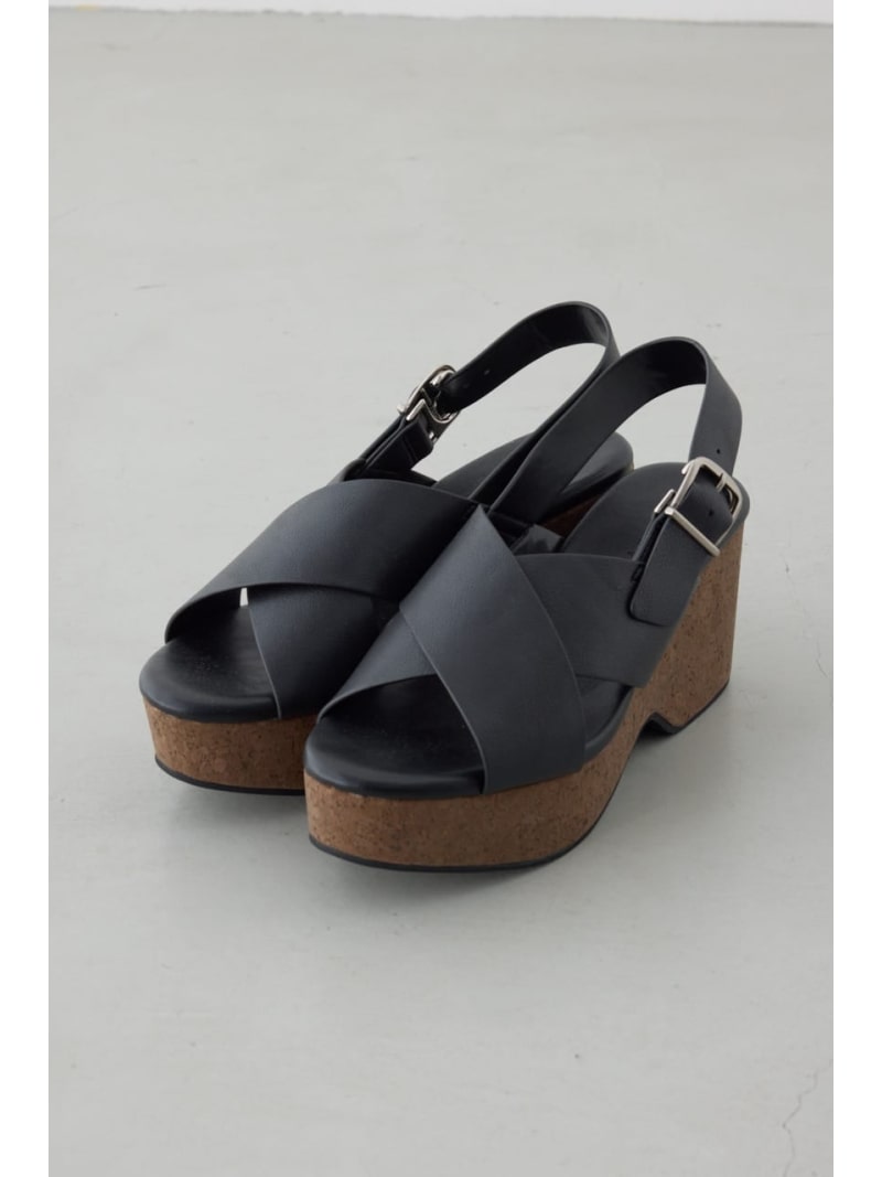ウェッジソールサンダル AZUL BY MOUSSY アズールバイマウジー シューズ・靴 サンダル ブラック ブラウン【送料無料】[Rakuten Fashion]