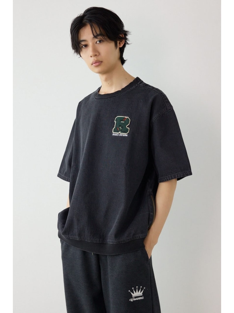 【SALE／10%OFF】バラエティーデニムトップス RODEO CROWNS WIDE BOWL ロデオクラウンズワイドボウル トップス カットソー・Tシャツ ブラック【RBA_E】【送料無料】[Rakuten Fashion]