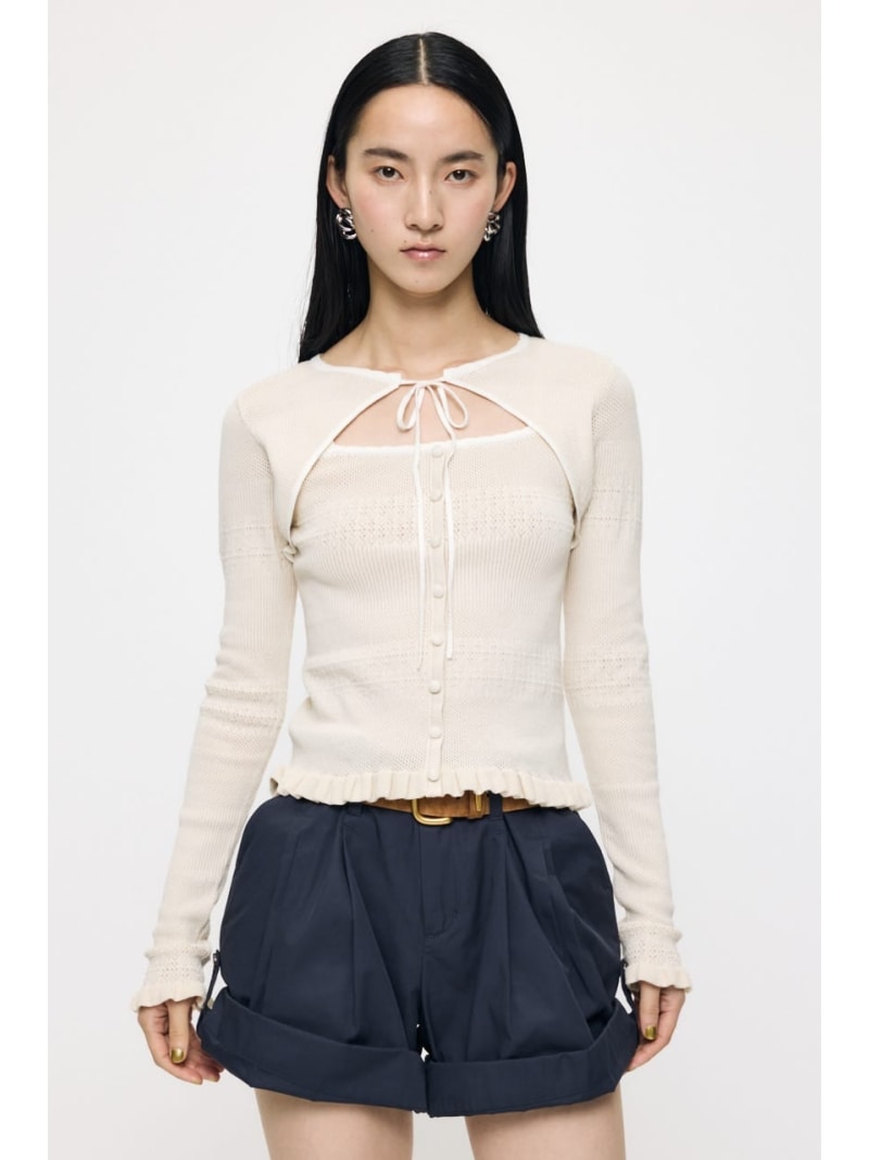 樂天商城 - BOW DESIGN LAYERED ニット MOUSSY マウジー トップス ニット ネイビー グレー【送料無料】[Rakuten Fashion]