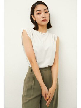 【SALE／50%OFF】SHOULDER TUCK CUT TOPS LAGUA GEM ラグア ジェム カットソー タンクトップ ホワイト ブラック ブラウン【RBA_E】[Rakuten Fashion]