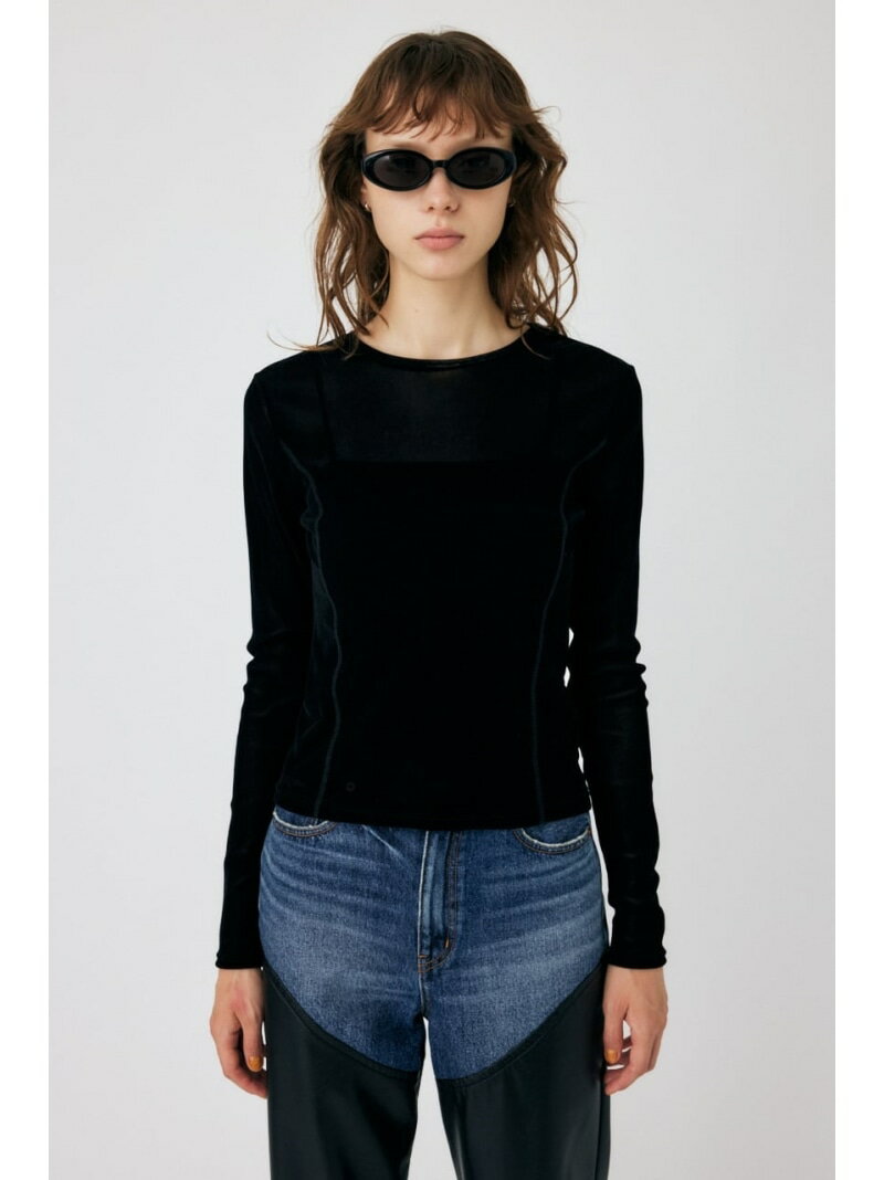 【SALE／60%OFF】FLOCKEY TULLE トップス MOUSSY マウジー トップス カットソー・Tシャツ パープル グレー ブラック【RBA_E】[Rakuten Fashion]