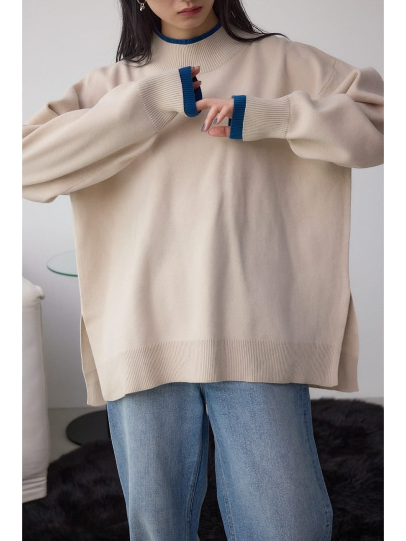 格上げ ダブルネックデザインニッ