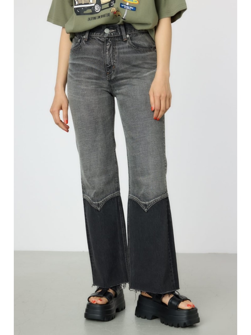 Rakuten - 【SALE／50%OFF】HEM WESTERN デニムパンツ RODEO CROWNS WIDE BOWL ロデオクラウンズワイドボウル パンツ ジーンズ・デニムパンツ ブラック【RBA_E】【送料無料】[Rakuten Fashion]