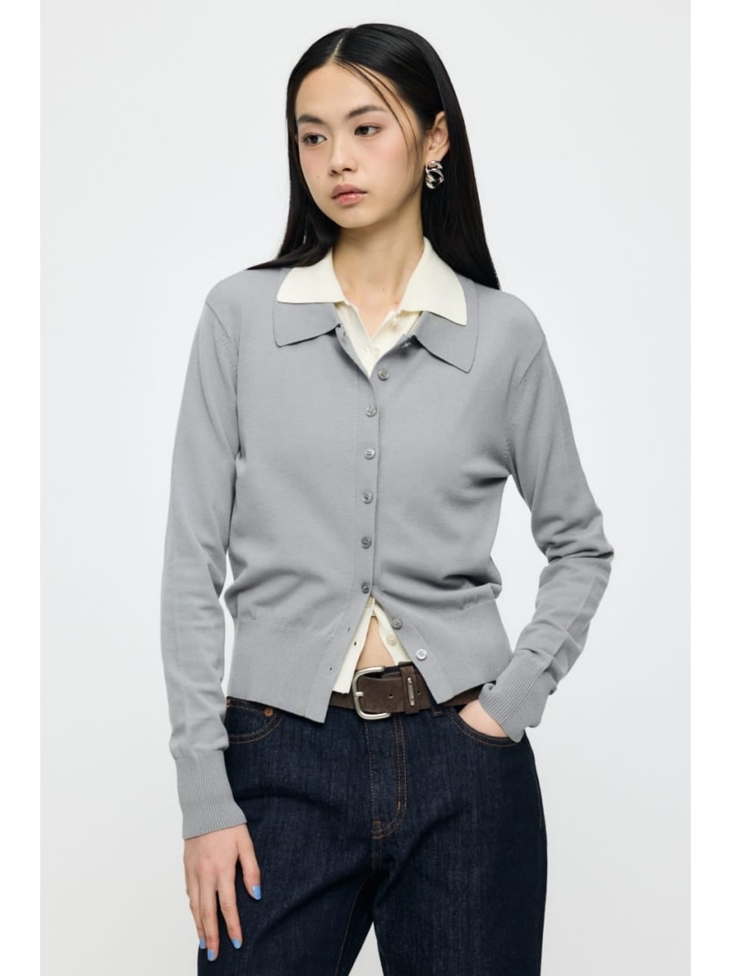 Other - 【SALE／50%OFF】HIGH GAUGE KNIT シャツ MOUSSY マウジー トップス シャツ・ブラウス ネイビー イエロー ホワイト グレー【RBA_E】【送料無料】[Rakuten Fashion]