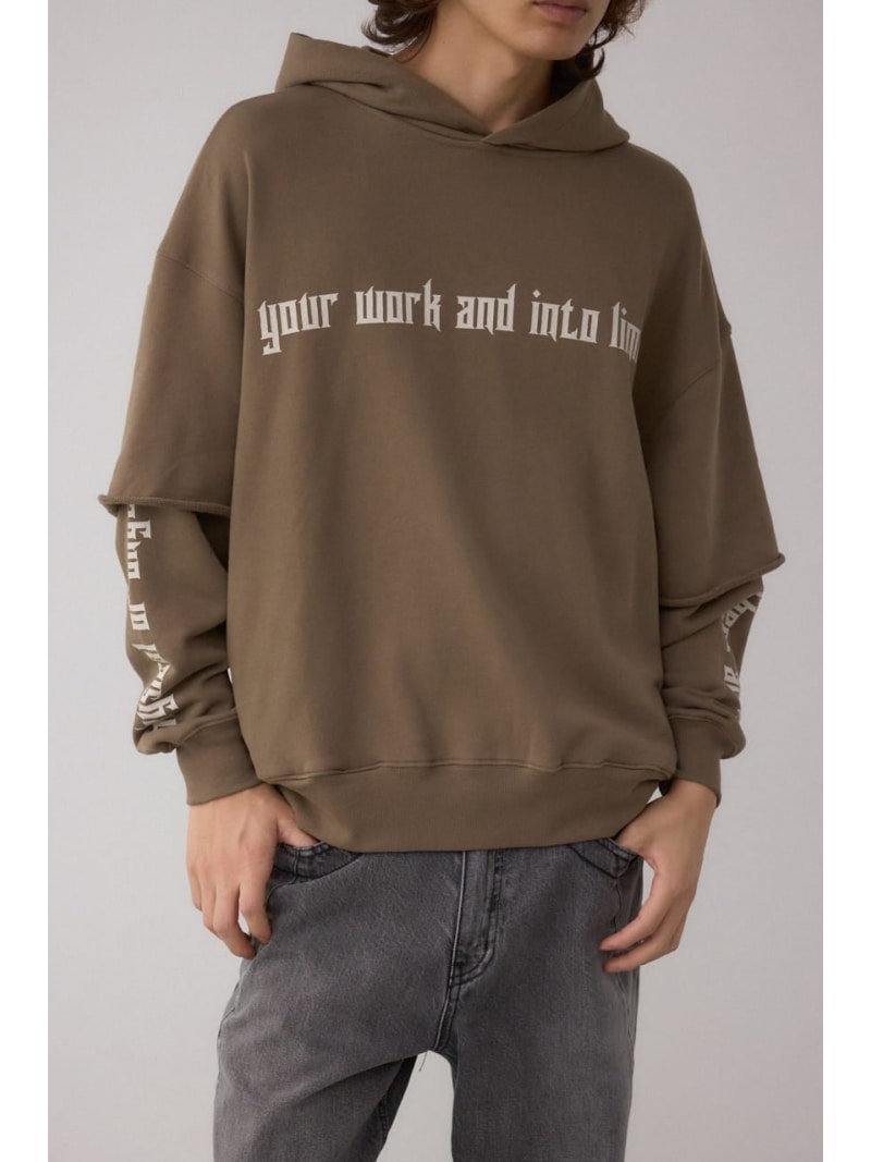 フェイクレイヤードスウェットフーディー AZUL BY MOUSSY アズールバイマウジー トップス スウェット・トレーナー ベージュ グレー【送料無料】[Rakuten Fashion]