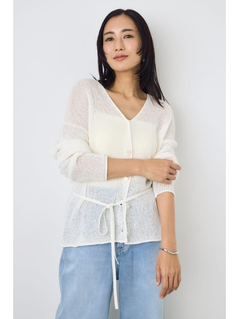 Rakuten - 【SALE／20%OFF】ドライタッチニットVネックカーディガン AZUL BY MOUSSY アズールバイマウジー トップス カーディガン ホワイト ブラック イエロー【RBA_E】【送料無料】[Rakuten Fashion]