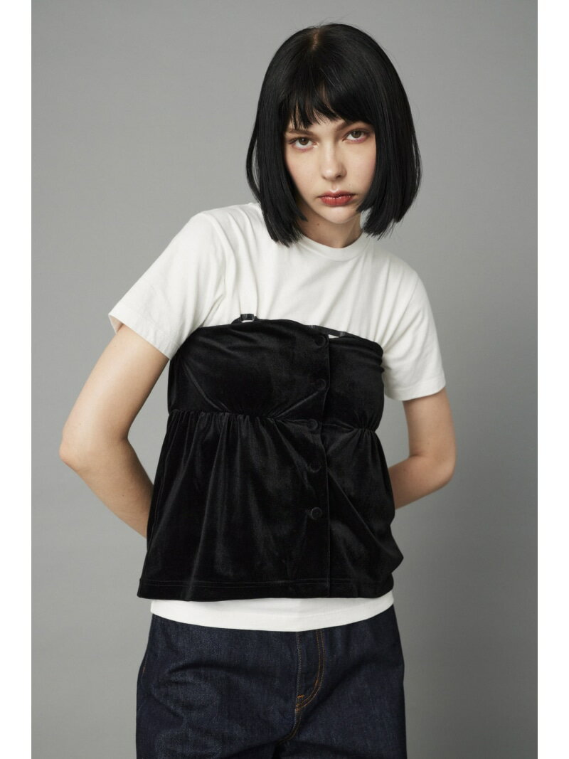 【SALE/40%OFF】velour bare top HeRIN.CYE ヘリンドットサイ トップス ベアトップ ブラック【RBA_E】【送料無料】[Rak...