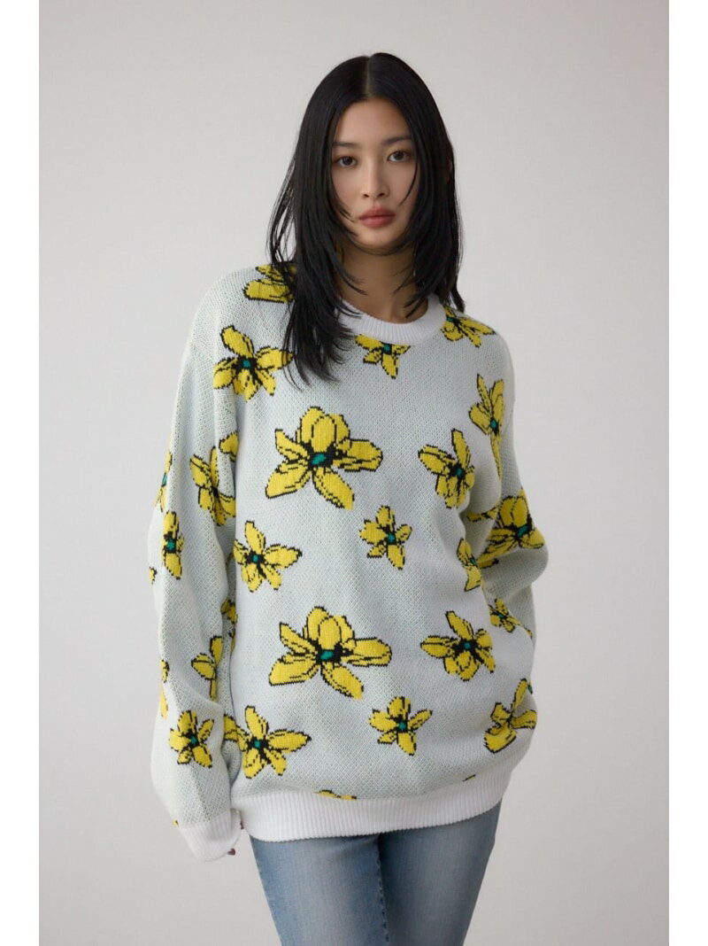 フラワーダブルジャガードニット AZ