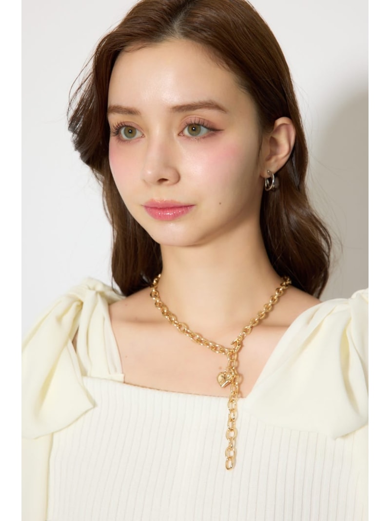 Rakuten - ニュアンスハートプレートネックレス rienda リエンダ アクセサリー・腕時計 ネックレス[Rakuten Fashion]