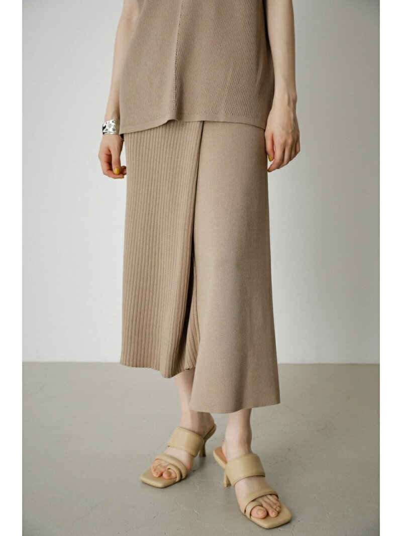 【SALE／50%OFF】RANDOM RIB KNIT WRAP SKIRT AZUL by moussy アズールバイマウジー スカート ロングスカート ブラック グリーン ベージュ【RBA_E】[Rakuten Fashion]