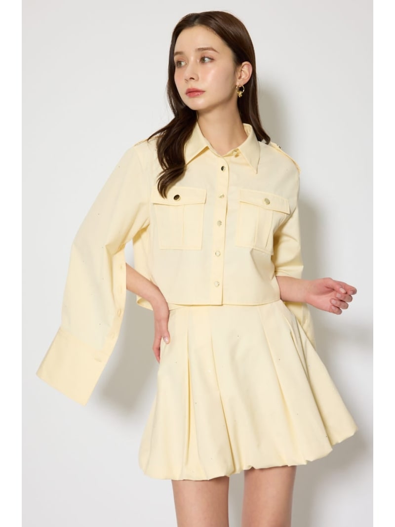 Rakuten - ワークディティールクロップドシャツ rienda リエンダ トップス シャツ・ブラウス イエロー【送料無料】[Rakuten Fashion]