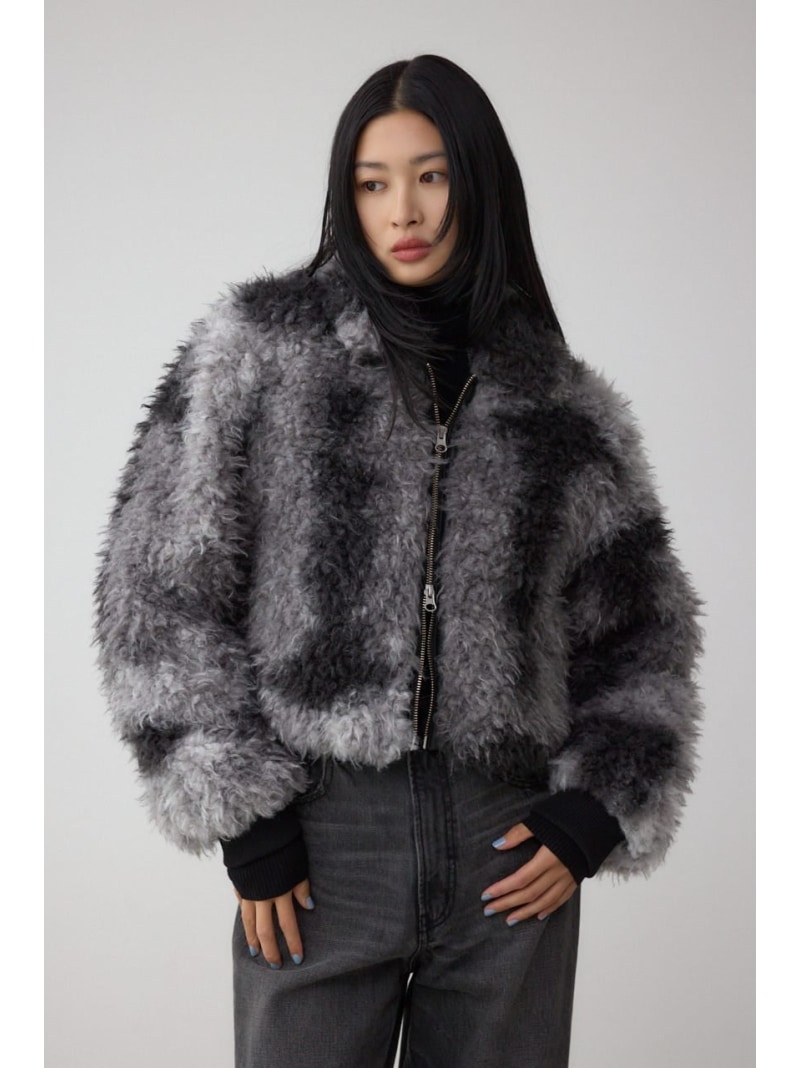 カーリーボアショートブルゾン AZUL 