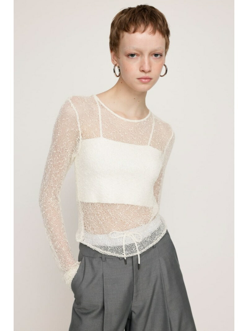 Crew Neck - 【SALE／20%OFF】NEP SHEER KNIT トップス SLY スライ トップス ニット ブラック【RBA_E】【送料無料】[Rakuten Fashion]