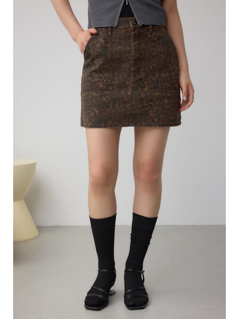 Rakuten - AZUL DENIM レオパードミニスカート AZUL BY MOUSSY アズールバイマウジー スカート その他のスカート ブラウン【送料無料】[Rakuten Fashion]