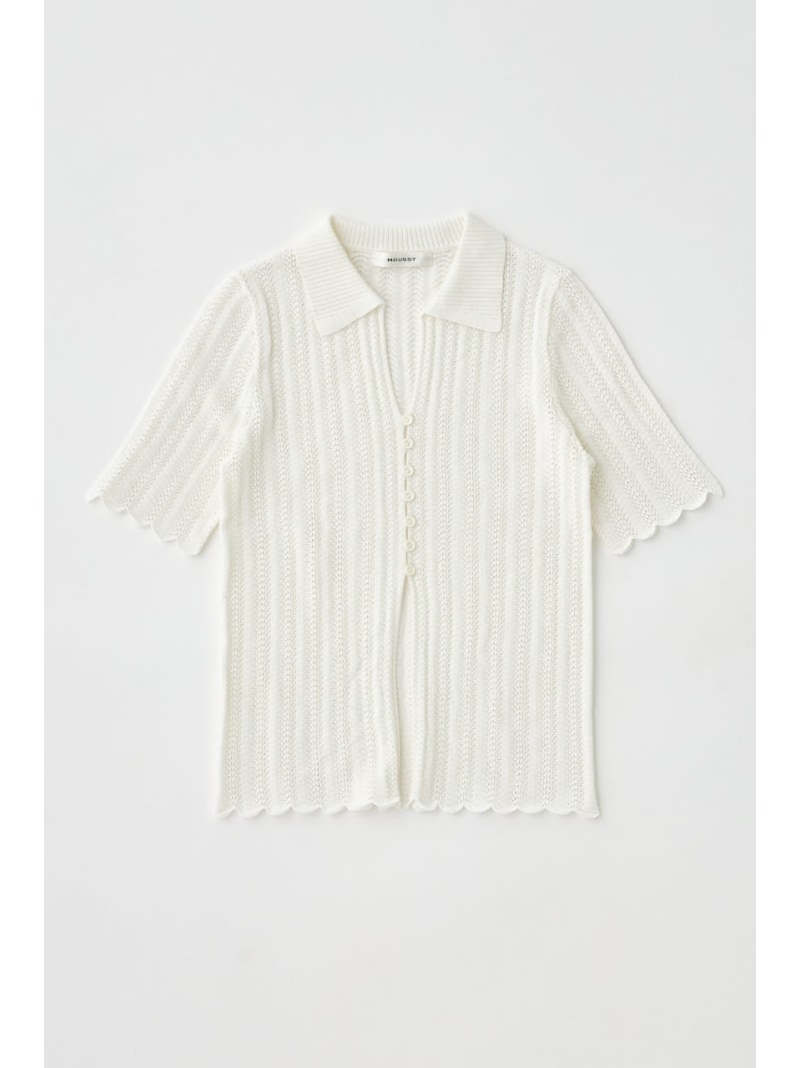 樂天商城 - 【SALE／50%OFF】COTTON KNIT OPENWORK カーディガン MOUSSY マウジー トップス ニット ホワイト ブラック【RBA_E】[Rakuten Fashion]