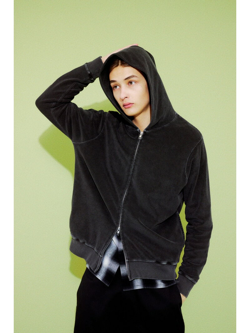 ソフトパイルジップアップフーディー AZUL BY MOUSSY アズールバイマウジー トップス スウェット・トレーナー ブラック カーキグリーン【送料無料】[Rakuten Fashion]
