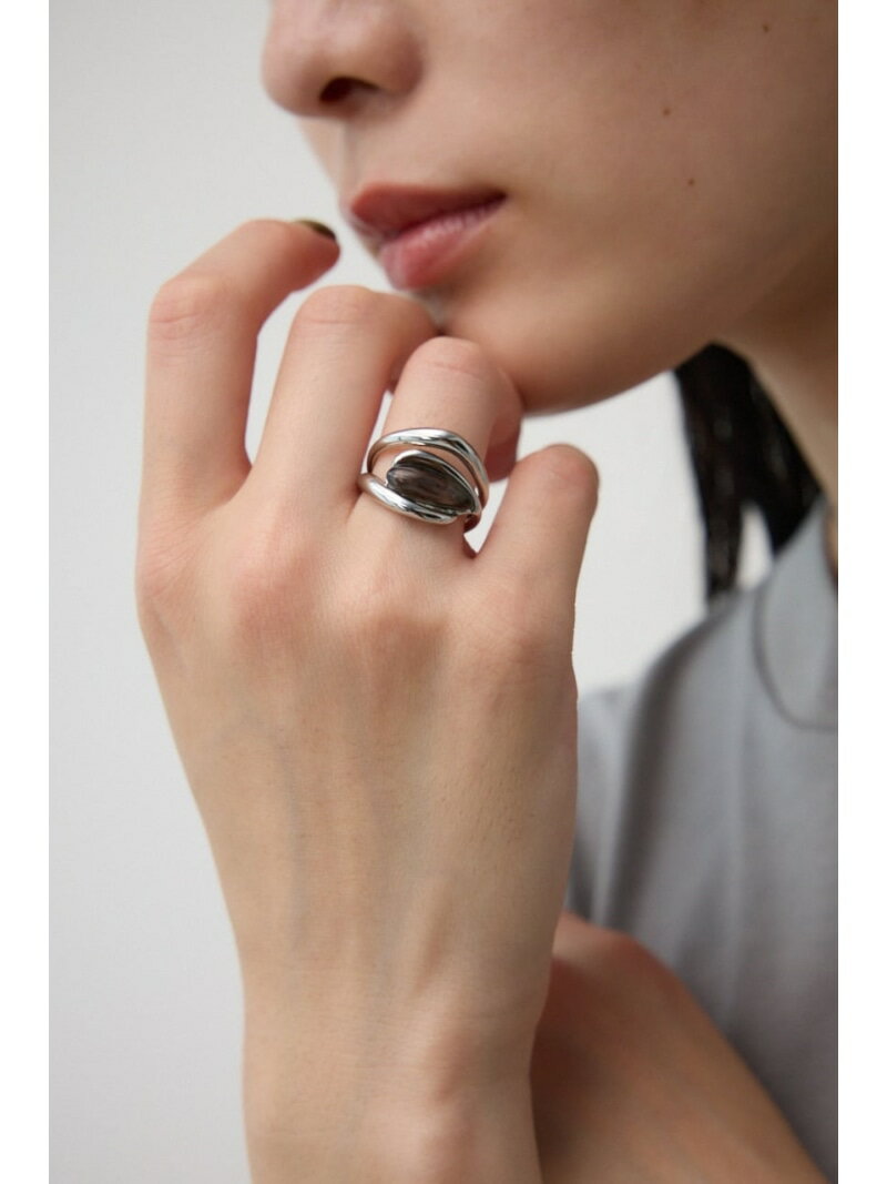 オーバーラップストーンライクリング AZUL BY MOUSSY アズールバイマウジー アクセサリー・腕時計 リング・指輪 ブラック ホワイト[Rakuten Fashion]