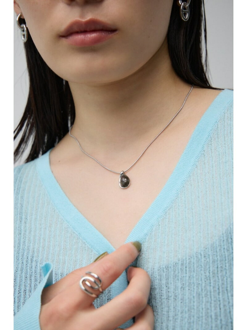 ストーンライクモチーフネックレス AZUL BY MOUSSY アズールバイマウジー アクセサリー・腕時計 ネックレス ブラック ホワイト[Rakuten Fashion]