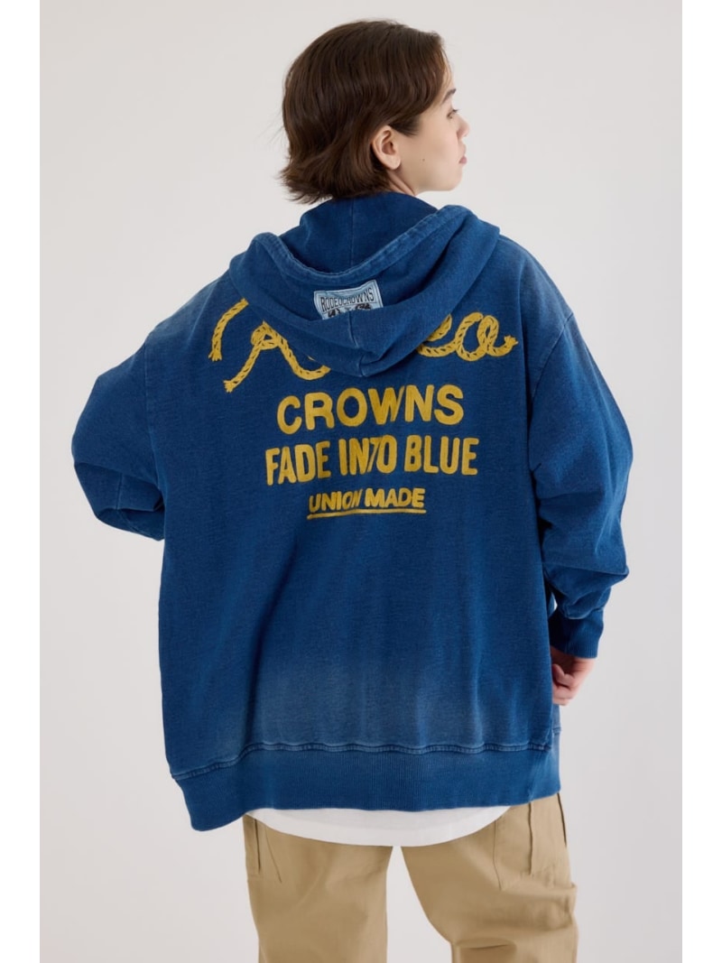 インディゴ裏毛ビッグジップパーカー RODEO CROWNS WIDE BOWL ロデオクラウンズワイドボウル トップス スウェット・トレーナー【送料無料】[Rakuten Fashion]
