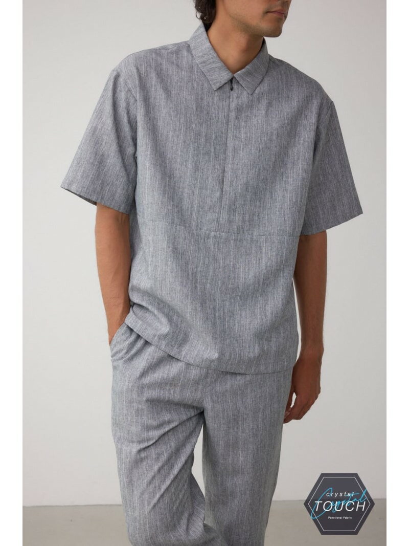 Rakuten - 【SALE／30%OFF】【接触冷感】C/Tストライプハーフジップシャツ AZUL BY MOUSSY アズールバイマウジー トップス シャツ・ブラウス ブラック ベージュ【RBA_E】[Rakuten Fashion]
