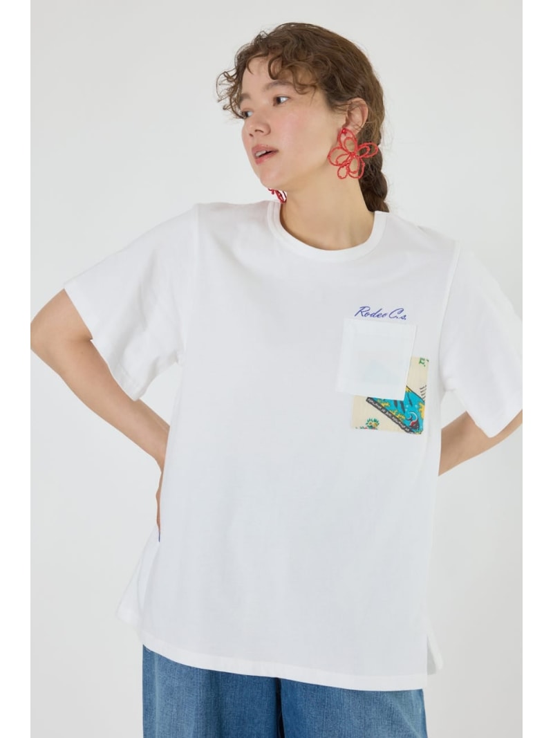 樂天商城 - 【SALE／50%OFF】バックリボンアロハTシャツ RODEO CROWNS WIDE BOWL ロデオクラウンズワイドボウル トップス カットソー・Tシャツ ホワイト グレー カーキグリーン【RBA_E】[Rakuten Fashion]