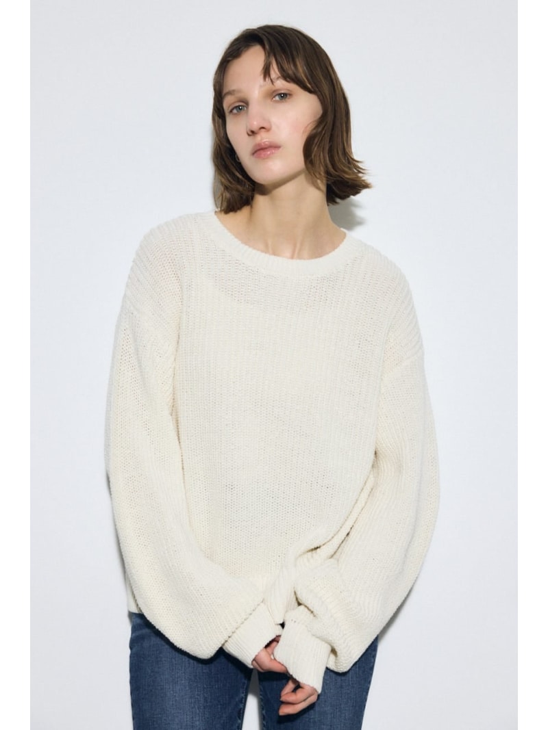 Rakuten - 【SALE／40%OFF】畔編みリラックスニットトップス AZUL BY MOUSSY アズールバイマウジー トップス ニット イエロー ネイビー【RBA_E】[Rakuten Fashion]