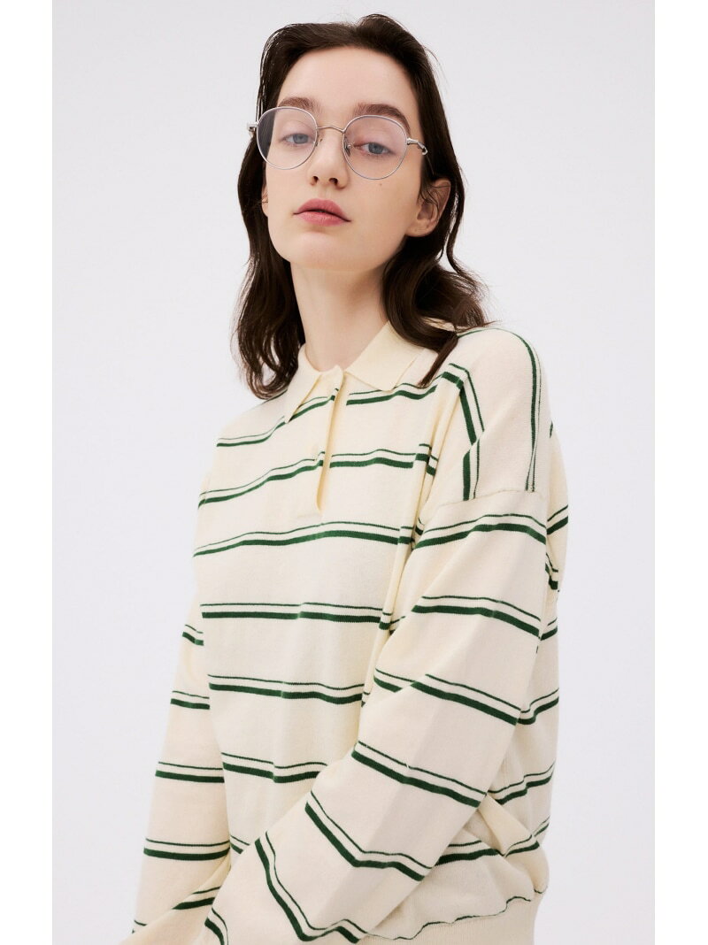 Rakuten - 【SALE／40%OFF】カシミヤミックスポロカラーボーダーニット AZUL BY MOUSSY アズールバイマウジー トップス ニット ホワイト グレー【RBA_E】[Rakuten Fashion]