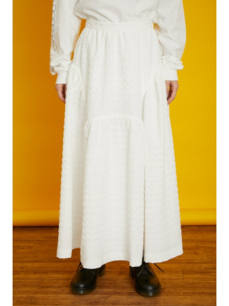 【SALE／50%OFF】Jacquard volume skirt HeRIN.CYE ヘリンドットサイ スカート ロングスカート ホワイト ブラック グリーン【RBA_E】【送料無料】[Rakuten Fashion]
