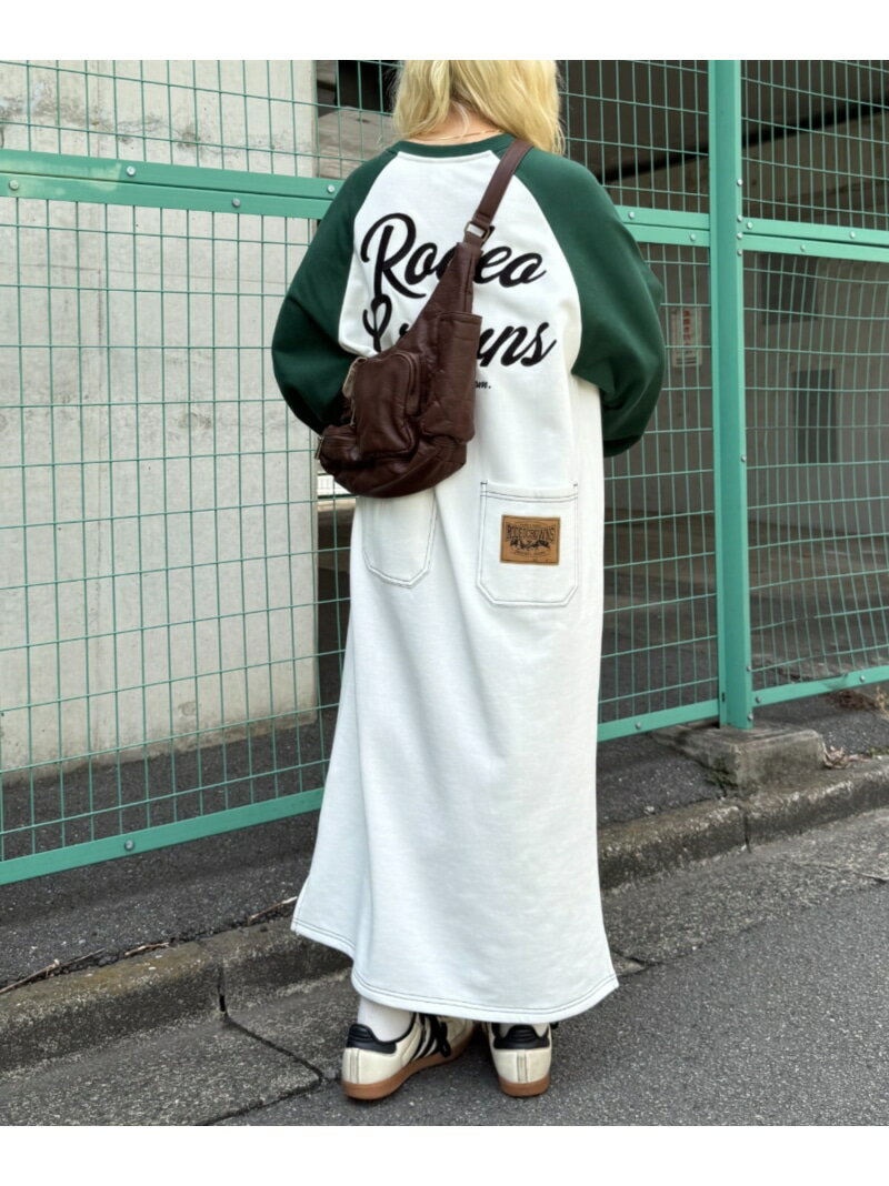 ラグランカラーステッチワンピース RODEO CROWNS WIDE BOWL ロデオクラウンズワイドボウル ワンピース・ドレス ワンピース ネイビー ブラック ホワイト グレー【送料無料】[Rakuten Fashion]のサムネイル