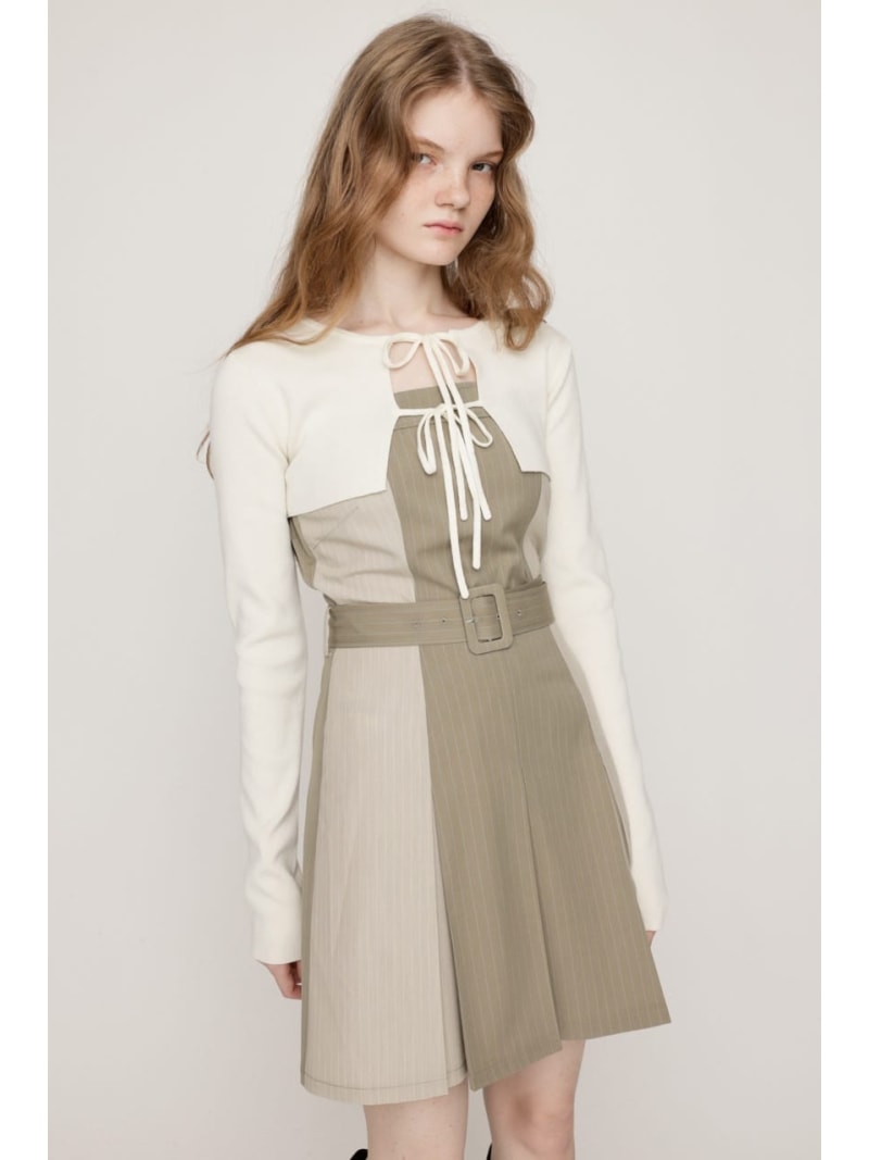 BOX PLEATS CAMI S/OP SET SLY スライ ワンピース・ドレス ワンピース グレー ベージュ【送料無料】[Rakuten Fashion](4)