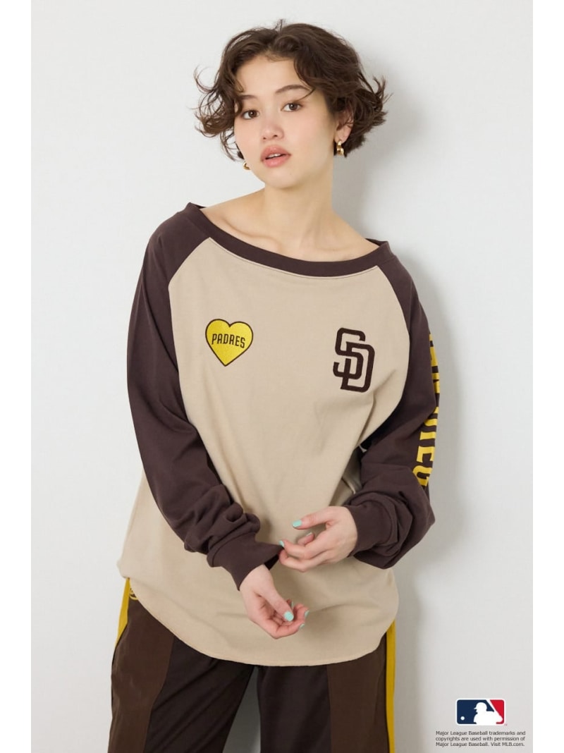 樂天商城 - (MLB)オフショルラグラントップス RODEO CROWNS WIDE BOWL ロデオクラウンズワイドボウル トップス カットソー・Tシャツ ブラウン ネイビー【送料無料】[Rakuten Fashion]