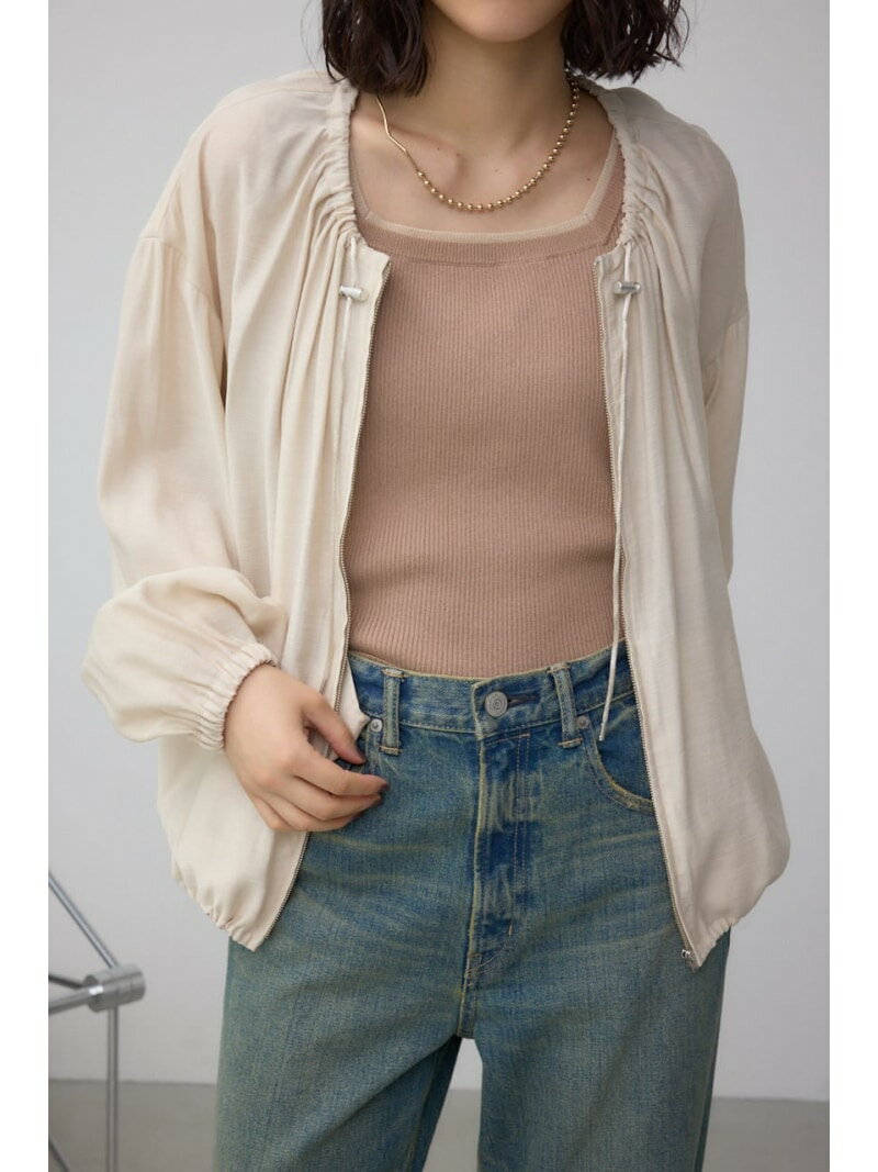 樂天商城 - 【SALE／50%OFF】ノーカラーシアーブルゾン AZUL BY MOUSSY アズールバイマウジー ジャケット・アウター ブルゾン・ジャンパー ブラック【RBA_E】[Rakuten Fashion]