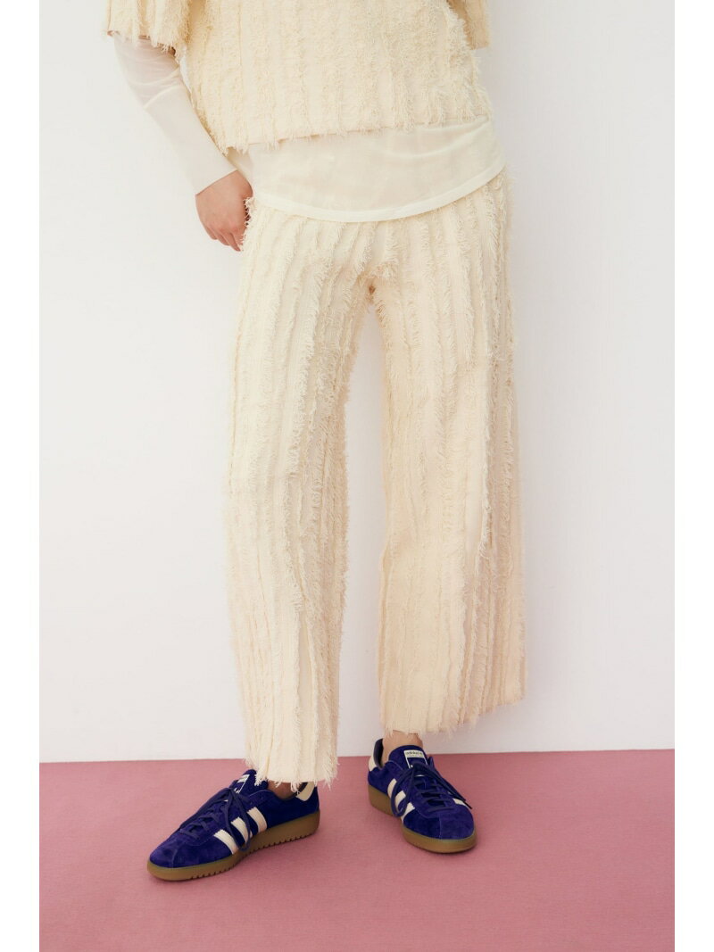 Fringe wide knit pants HeRIN.CYE whbgTC pc ̑̃pc zCg ubNyz[Rakuten Fashion]