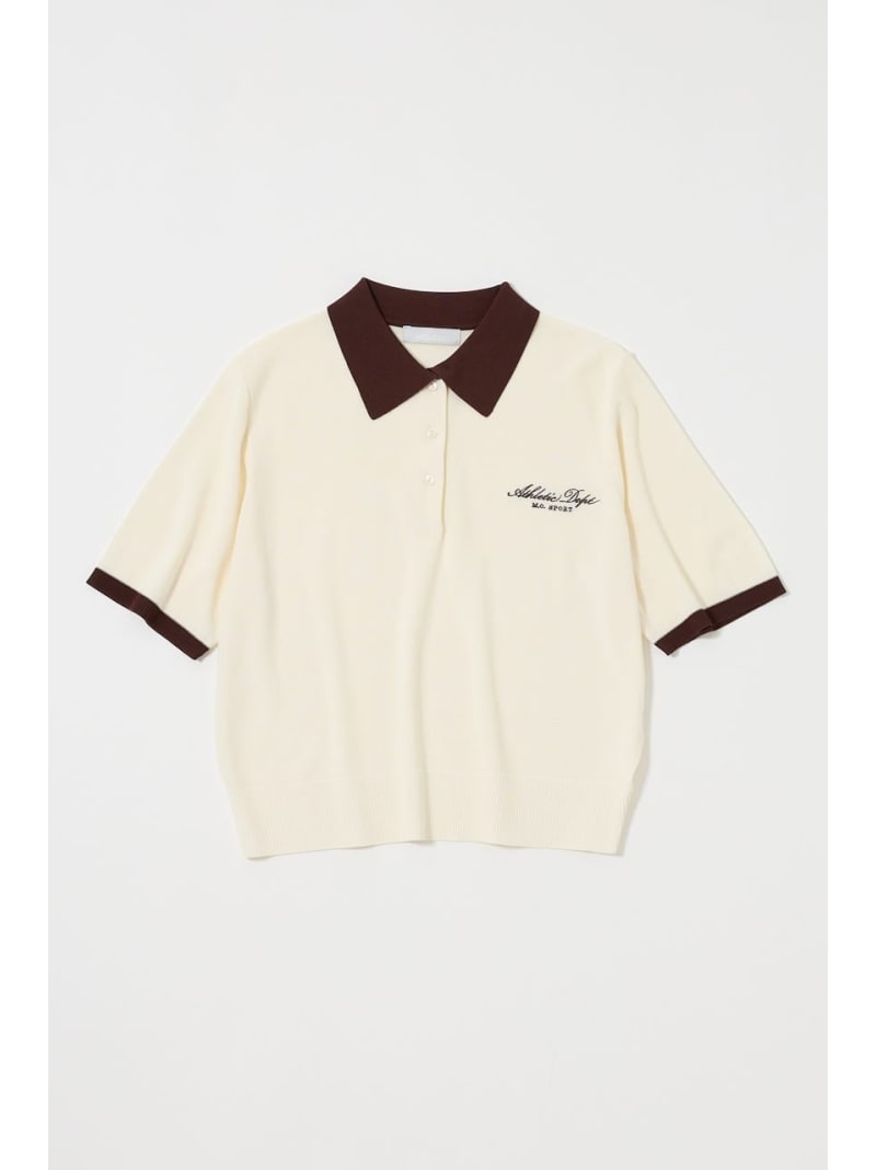 Rakuten - 【SALE／50%OFF】HALF SLEEVE ニットポロ MOUSSY マウジー トップス ニット ネイビー【RBA_E】【送料無料】[Rakuten Fashion]