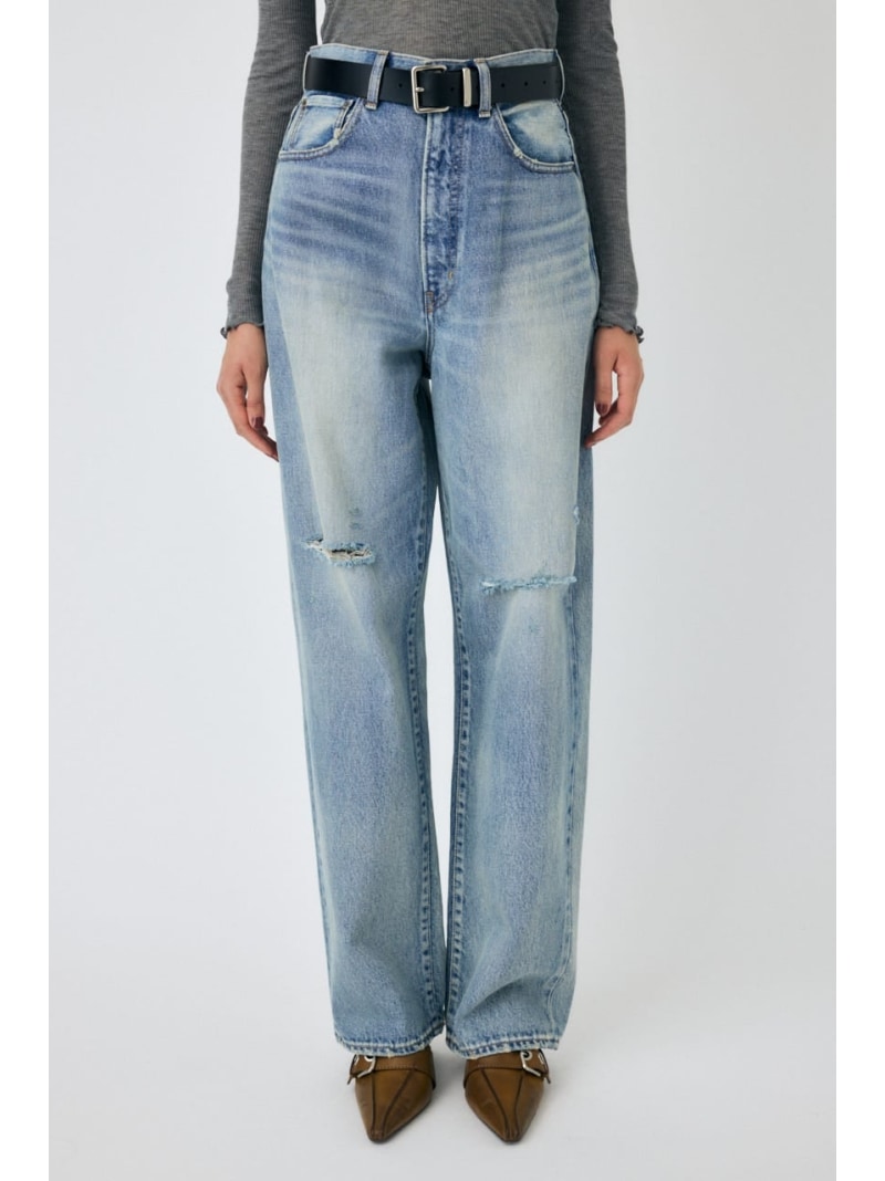 HW CRASH LOOSE STRAIGHT MOUSSY マウジー パンツ ジーンズ・デニムパンツ ブルー【送料無料】[Rakuten..