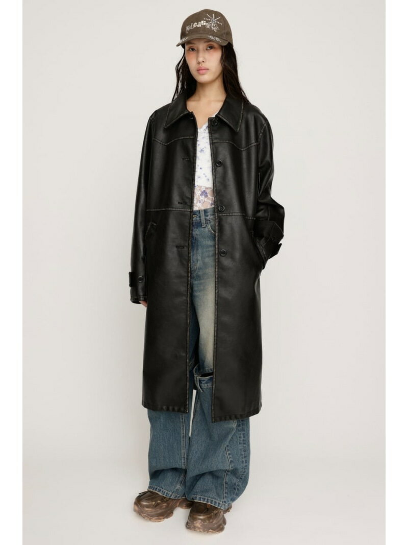【SALE／50%OFF】LONG F/LEATHER ジャケット SLY スライ ジャケット・アウター その他のジャケット・アウター ブラック ブラウン【RBA_E】【送料無料】[Rakuten Fashion]