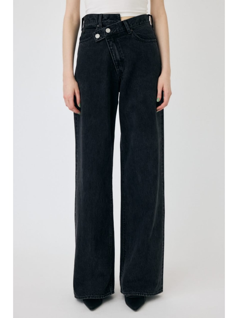 Straight Jeans - CROSS WAIST WIDE STRAIGHT MOUSSY マウジー パンツ ジーンズ・デニムパンツ ブラック【送料無料】[Rakuten Fashion]